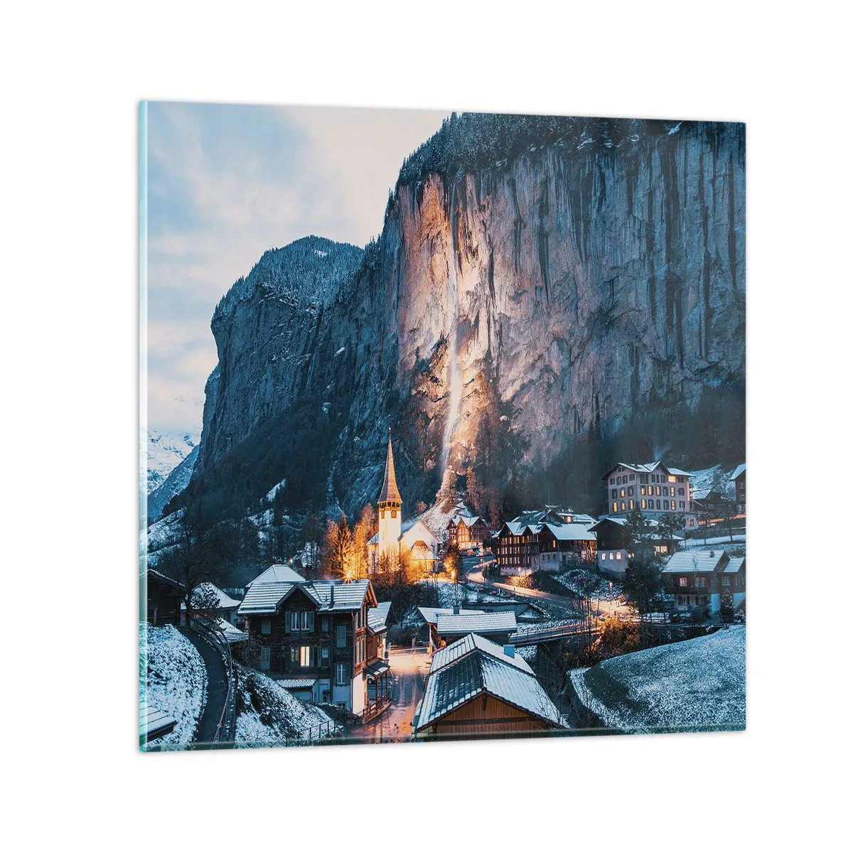 Impression sur verre - Image sur verre - Esprit brillant de l'hiver - 30x30 cm