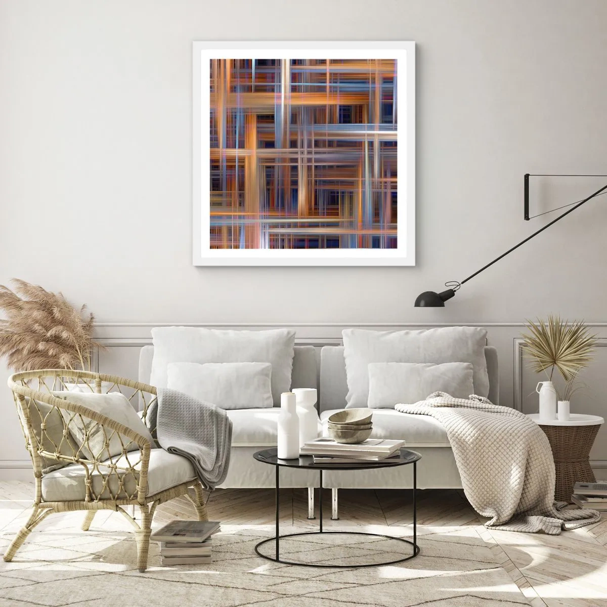 Affiche dans un cadre blanc - Poster - Tissé de lumière - 40x40 cm