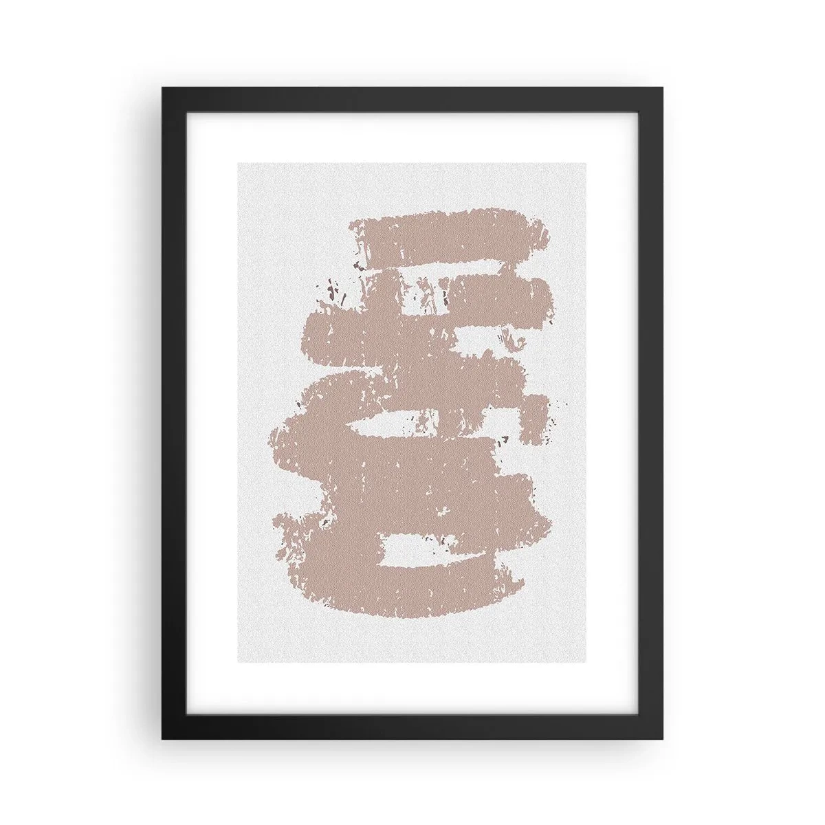 Affiche dans un cadre noir - Poster - Abstraction en rose tendre - 30x40 cm