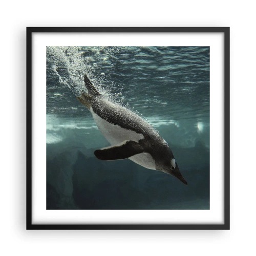 Affiche dans un cadre noir - Poster - Bienvenue dans mon monde - 50x50 cm