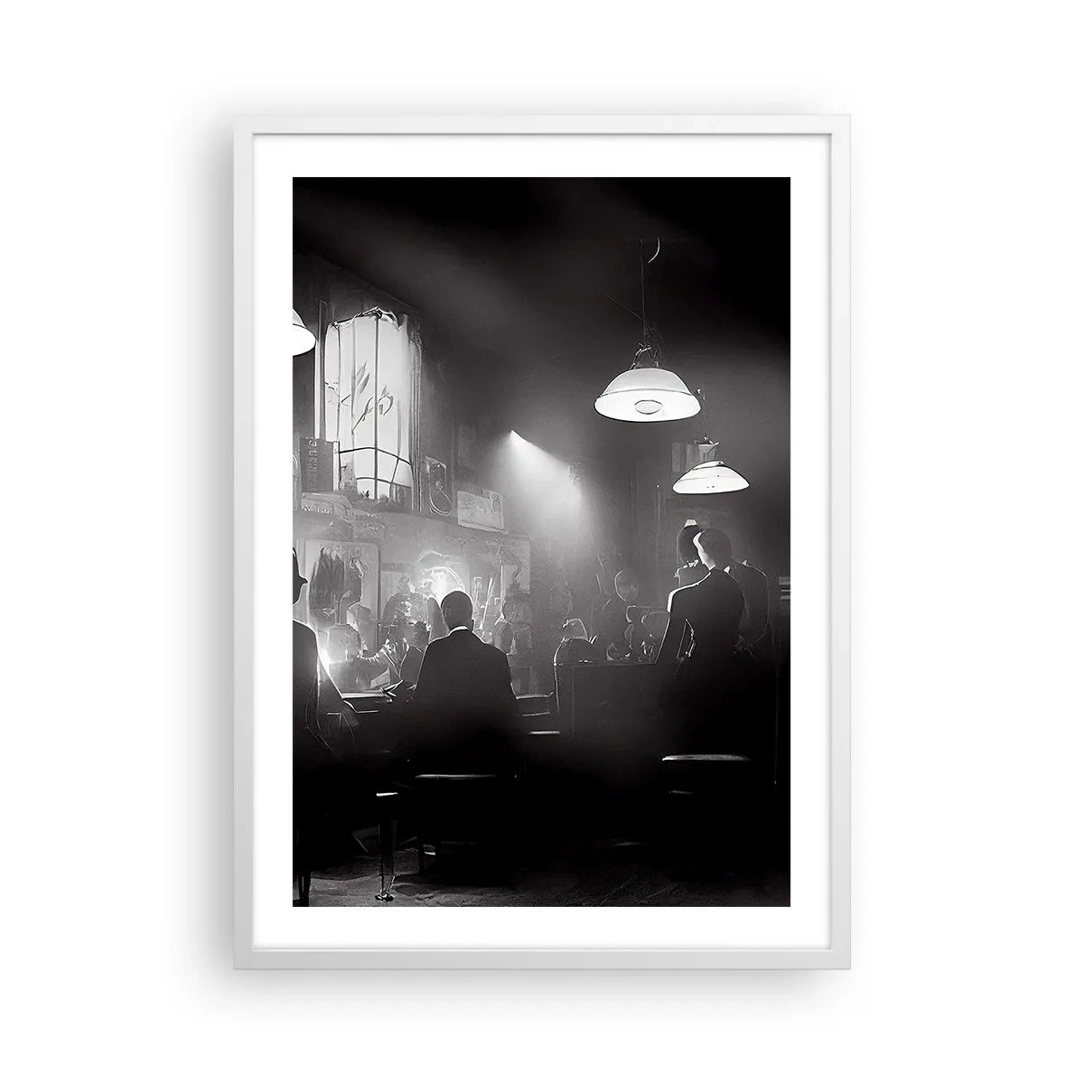 Affiche dans un cadre blanc - Poster - Dans une ambiance jazz - 50x70 cm