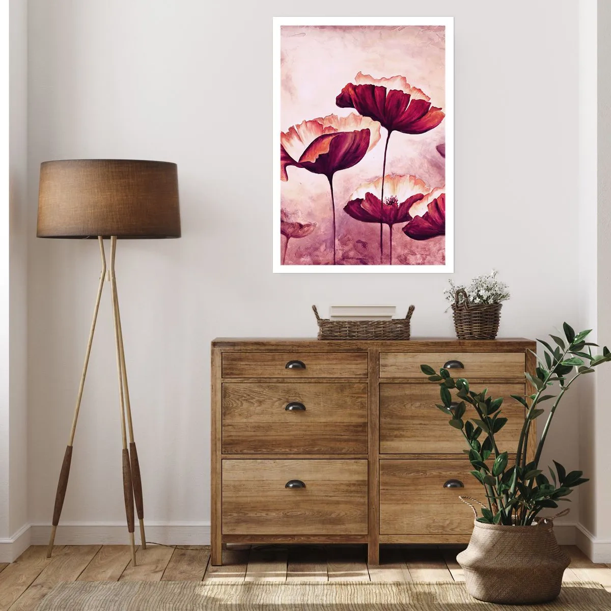 Affiche - Poster - Pétale rouge et blanc - 40x50 cm