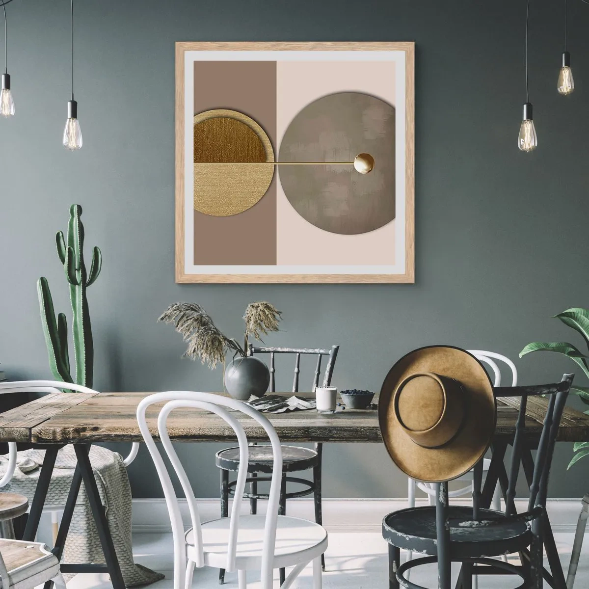 Affiche dans un chêne clair - Poster - Équilibre parfait - 60x60 cm