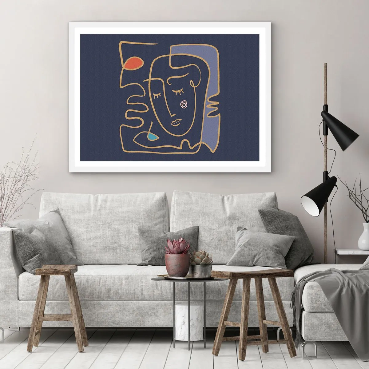 Affiche dans un cadre blanc - Poster - En réflexion - 100x70 cm