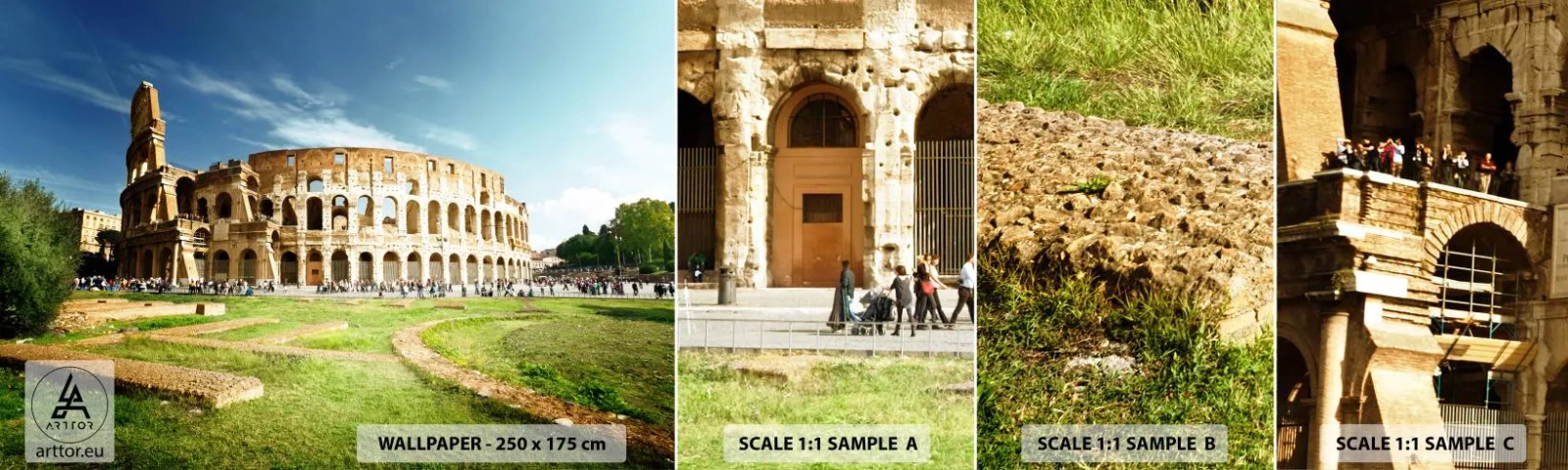Échantillon De Papier Peint Standard Eco - On entend encore la détonation de l'arme - Colisée, Rome, Architecture - 100x30 cm