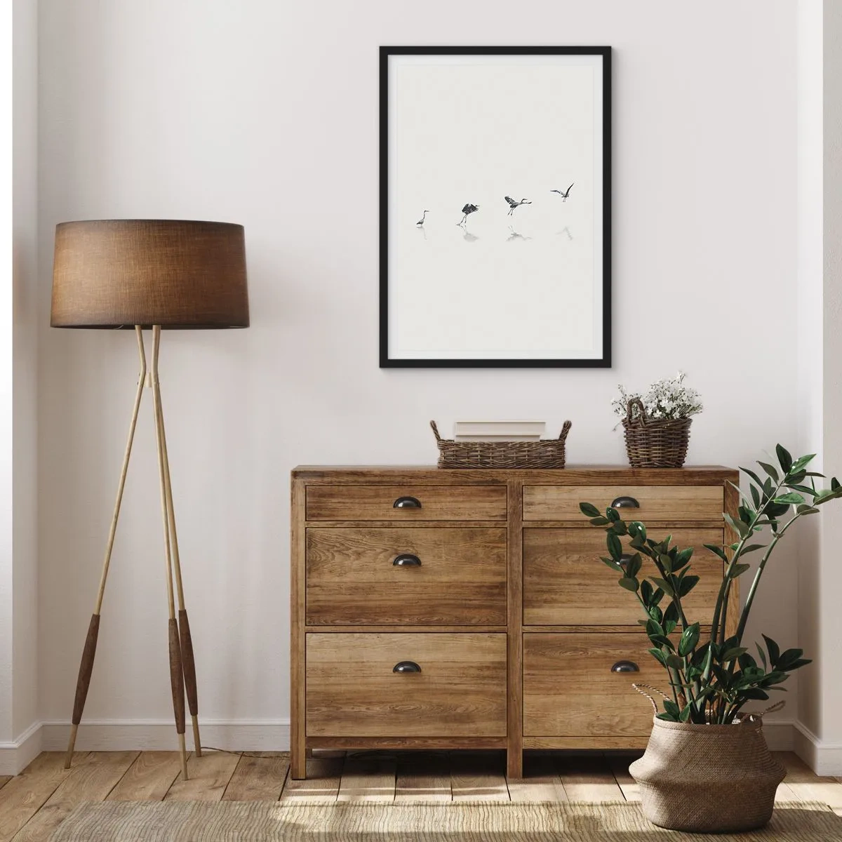 Affiche dans un cadre noir - Poster - Quatre étapes simples - 30x40 cm