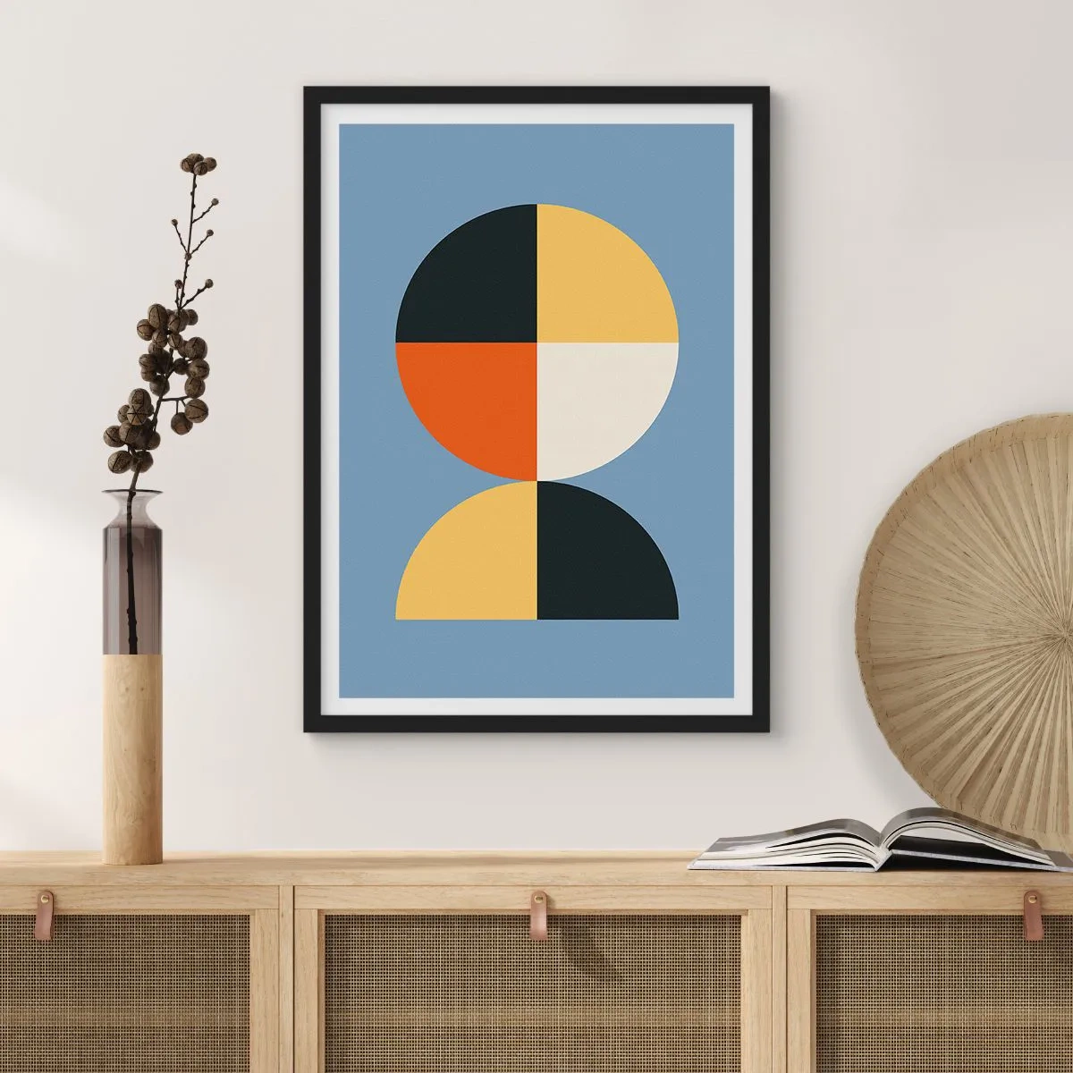 Affiche dans un cadre noir - Poster - Regarde et compte - 70x100 cm