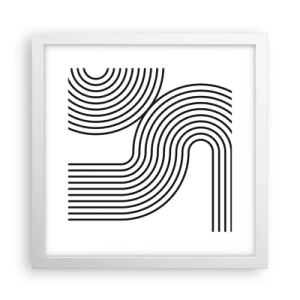 Affiche dans un cadre blanc - Poster - En plein virage - 30x30 cm