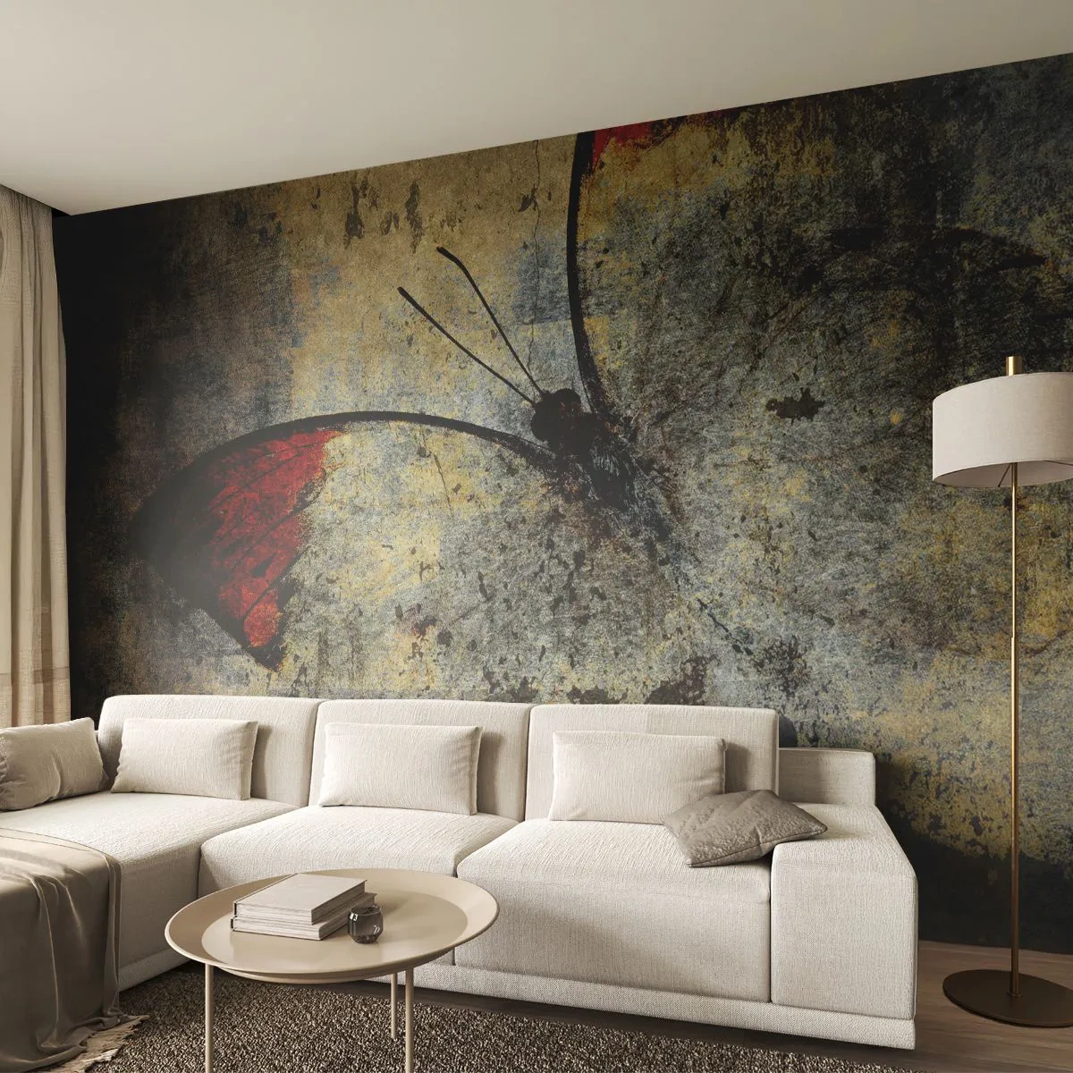 Papier Peint Photo Standard Eco - Regarde avant que je disparaisse - Abstraction, Papillon, Morceau - 200x140 cm