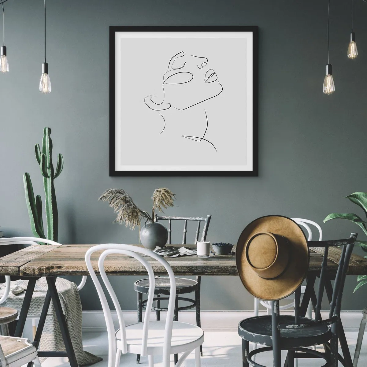 Affiche dans un cadre noir - Poster - Méandre du rêve - 50x50 cm