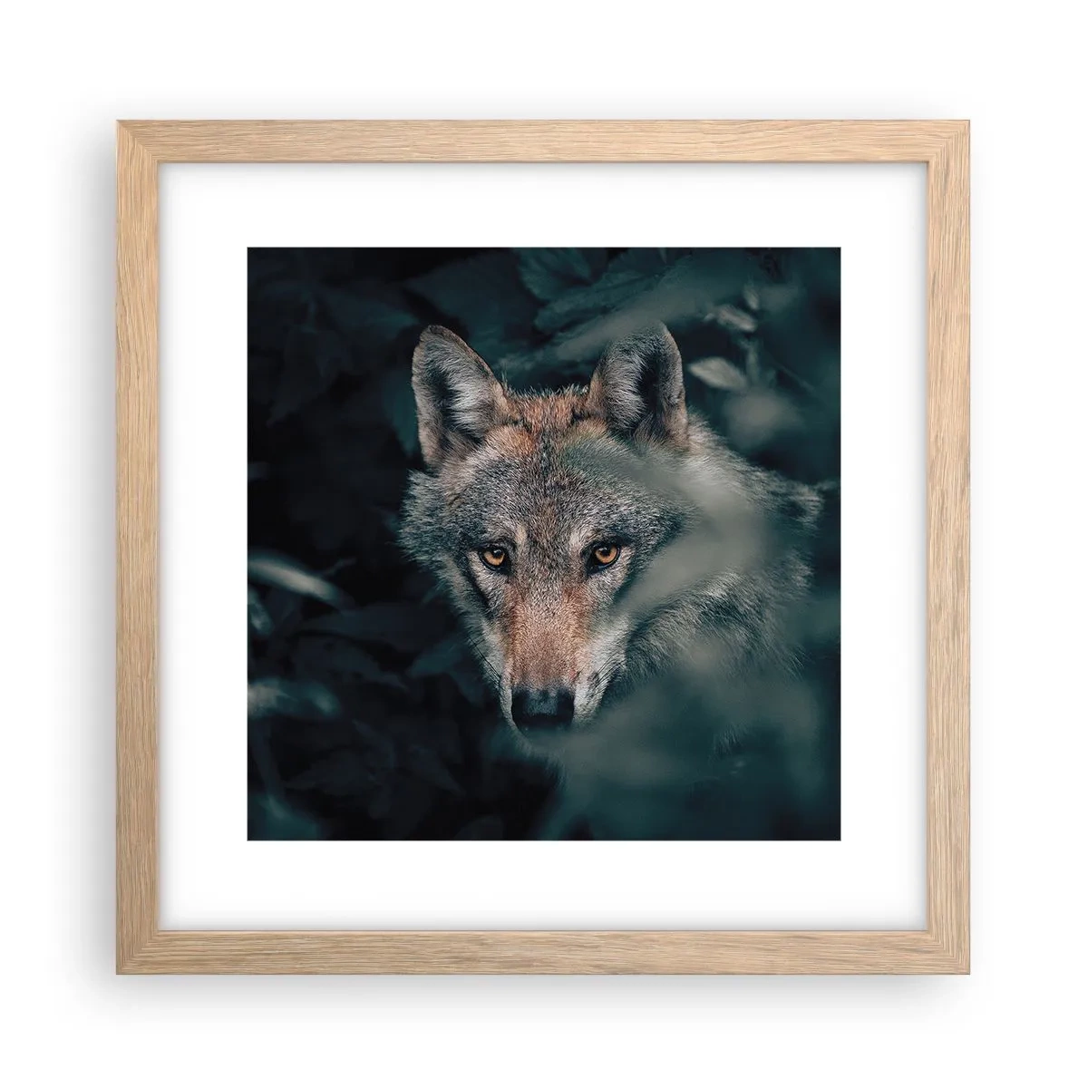 Affiche dans un chêne clair - Poster - Chasseur - 30x30 cm