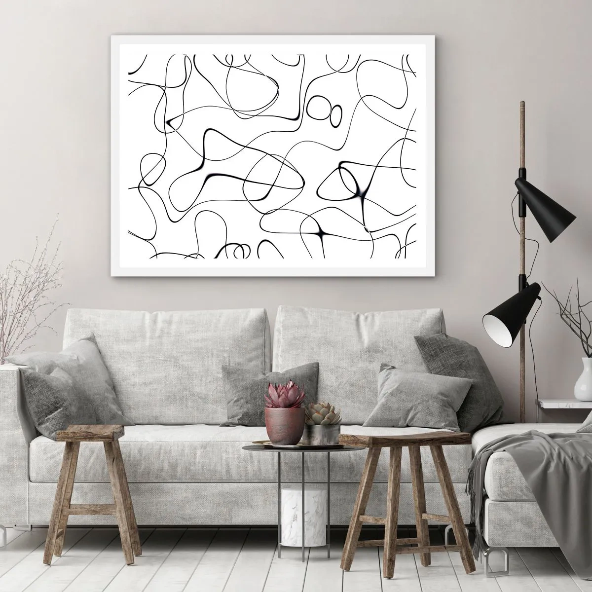 Affiche dans un cadre blanc - Poster - Le chemin de la vie, les voies du hasard - 100x70 cm