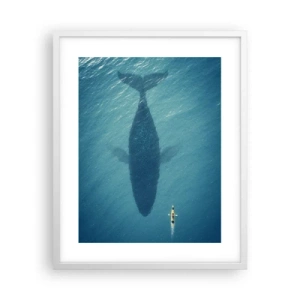 Affiche dans un cadre blanc - Poster - Rencontre sur l'océan - 40x50 cm