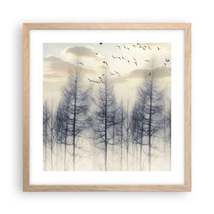 Affiche dans un chêne clair - Poster - L'âme de la forêt - 40x40 cm