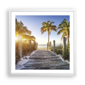 Affiche dans un cadre blanc - Poster - Directement au paradis - 50x50 cm