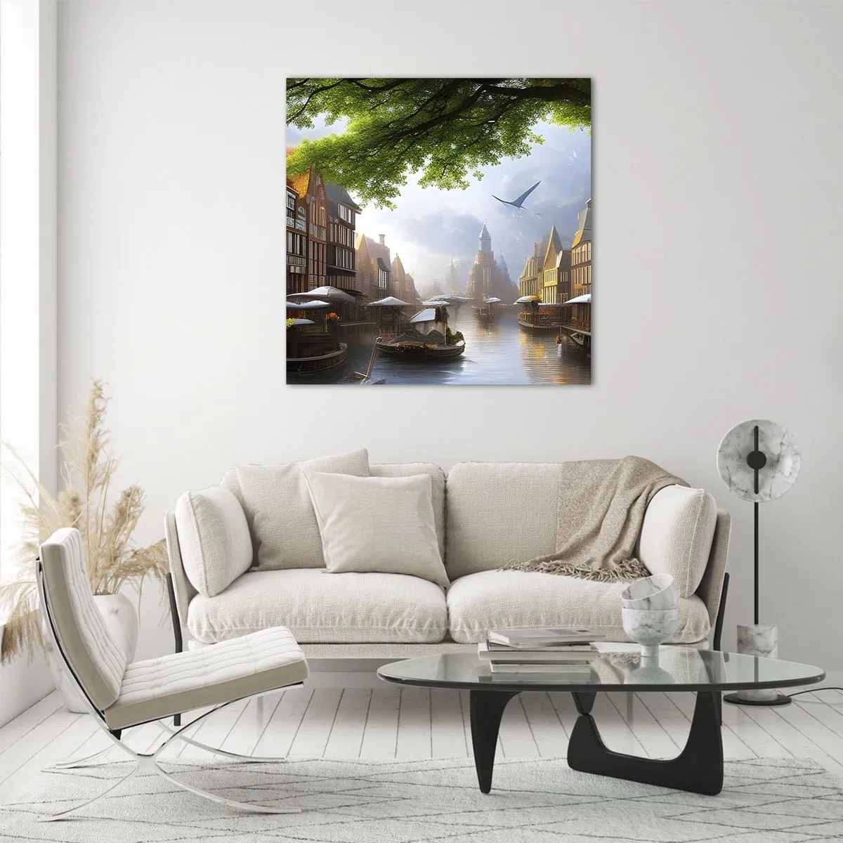 Impression sur verre - Image sur verre - Paysage urbain néerlandais - 40x40 cm