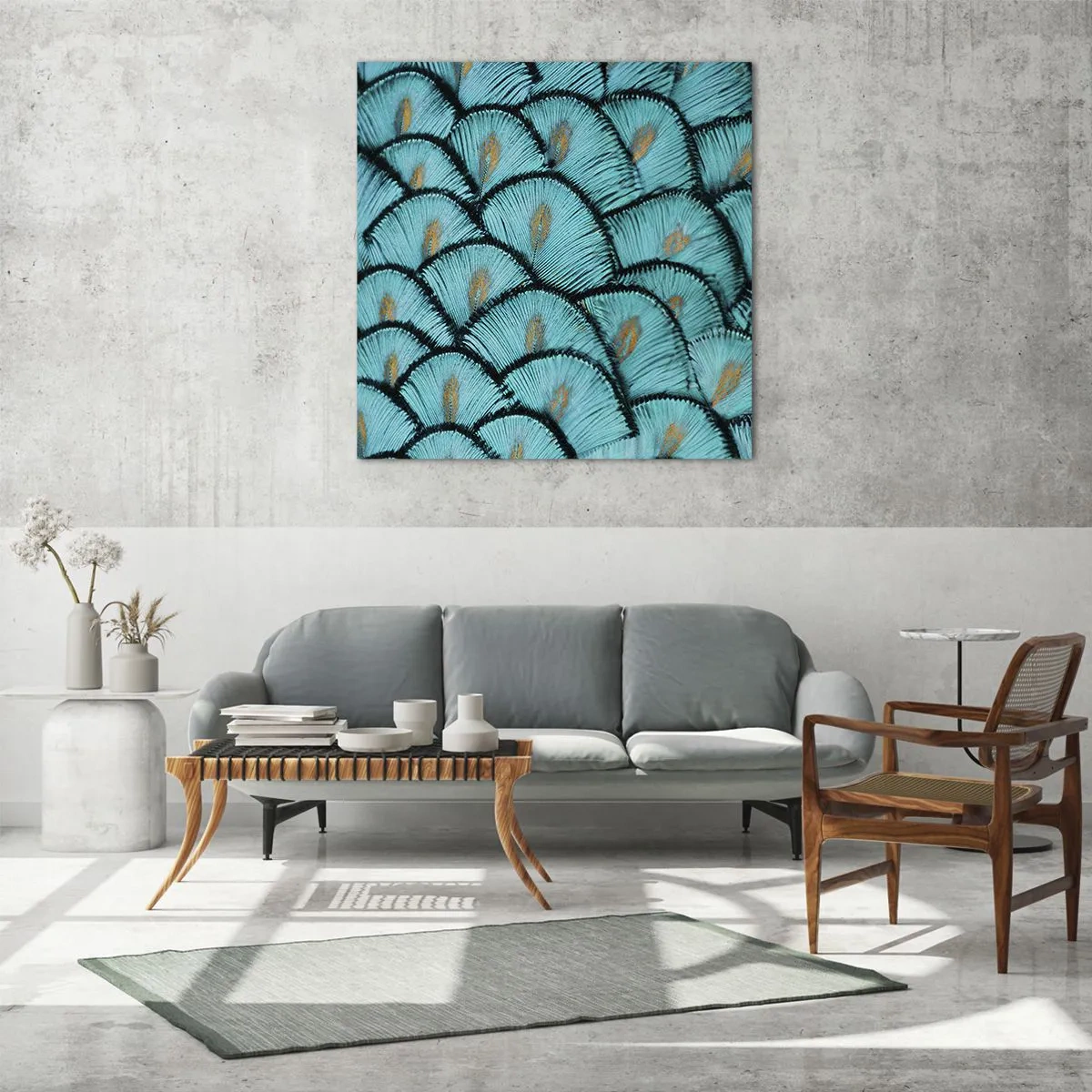 Impression sur verre - Image sur verre - Le grand gala des plumes - 70x70 cm