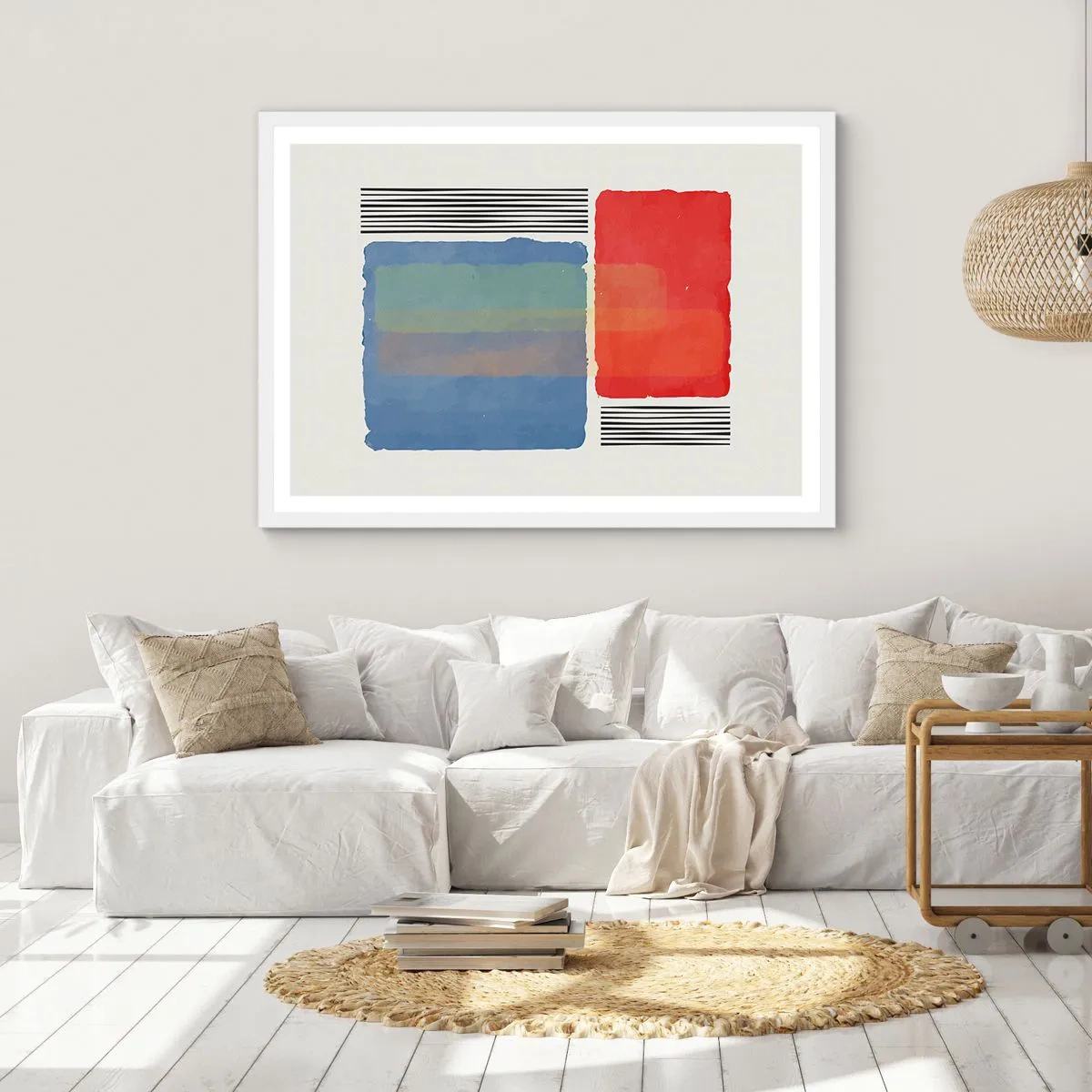 Affiche dans un cadre blanc - Poster - Esprit et lettre de la géométrie - 100x70 cm