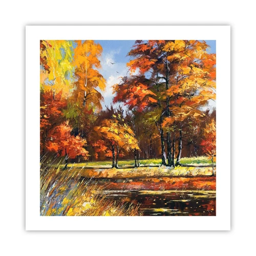 Affiche - Poster - Paysage en or et bronze - 50x50 cm