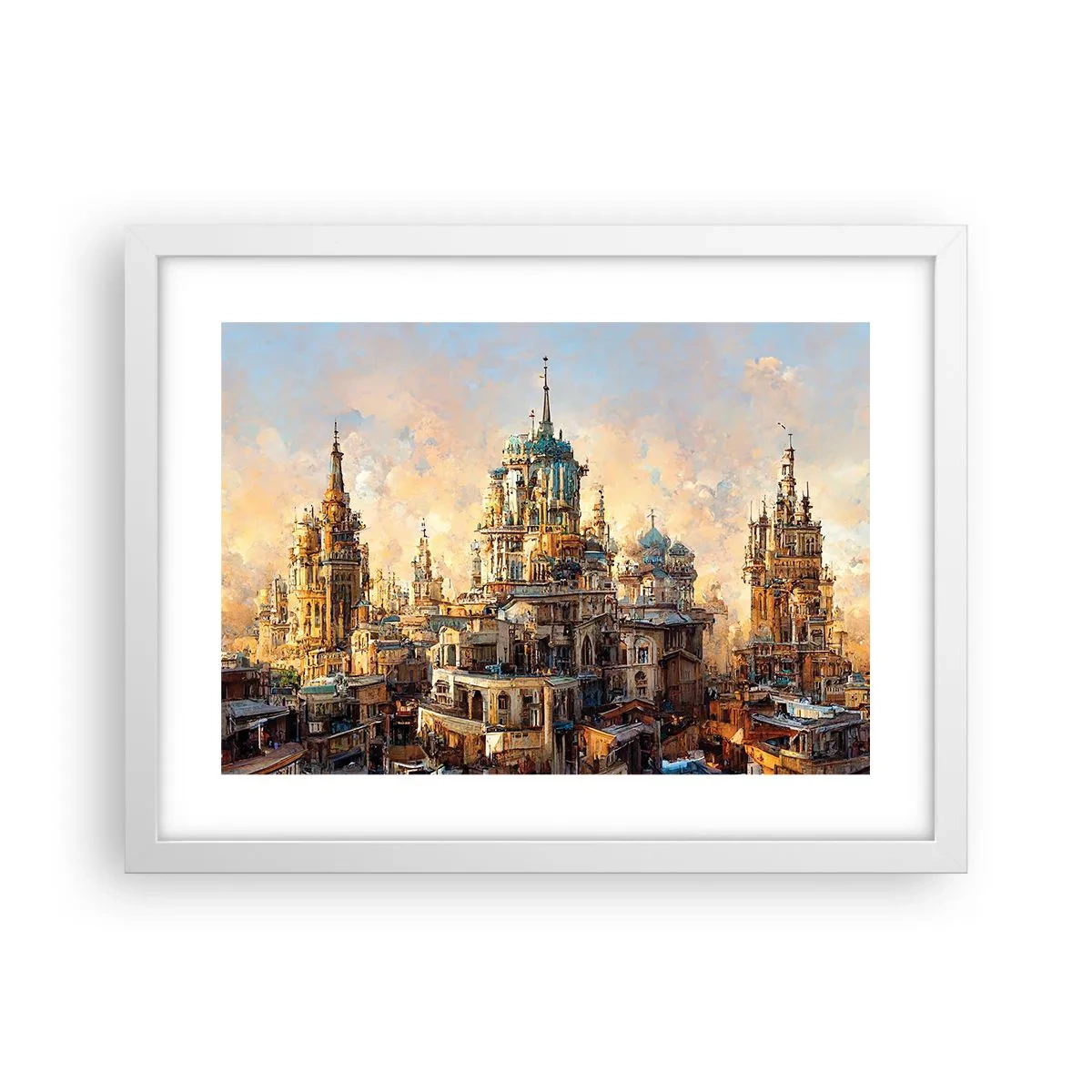 Affiche dans un cadre blanc - Poster - Ville des villes - 40x30 cm