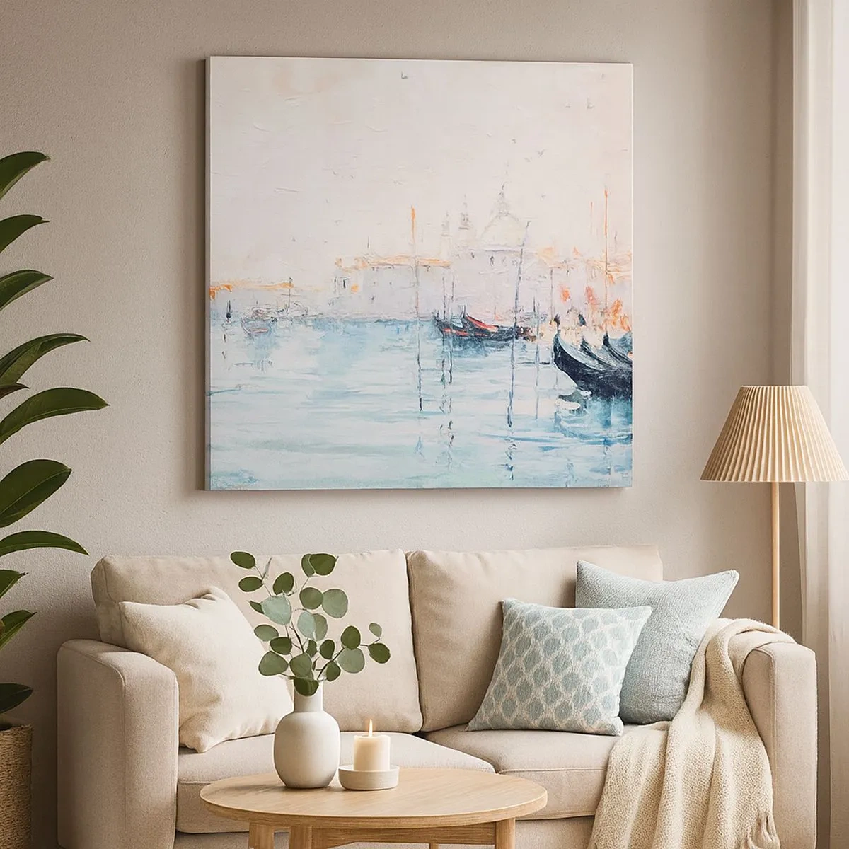 Impression sur toile - Image sur toile - Derrière l'eau, derrière le brouillard - 30x30 cm