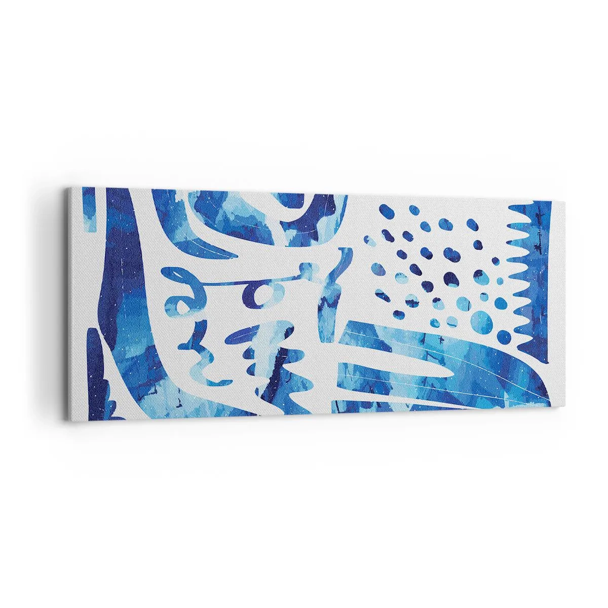 Impression sur toile - Image sur toile - Motif abstrait dans les tons de bleu - 120x50cm - Retour aux racines - Décoration murale moderne pour le salon et la chambre ARTTOR