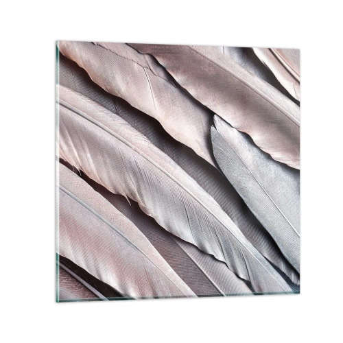 Impression sur verre - Image sur verre - En argent rose - 70x70 cm