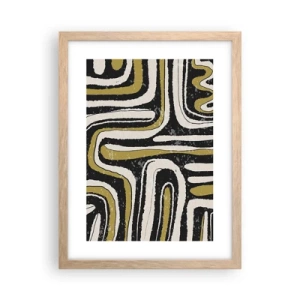 Affiche dans un chêne clair - Poster - Composition : routes et ruelles - 30x40 cm