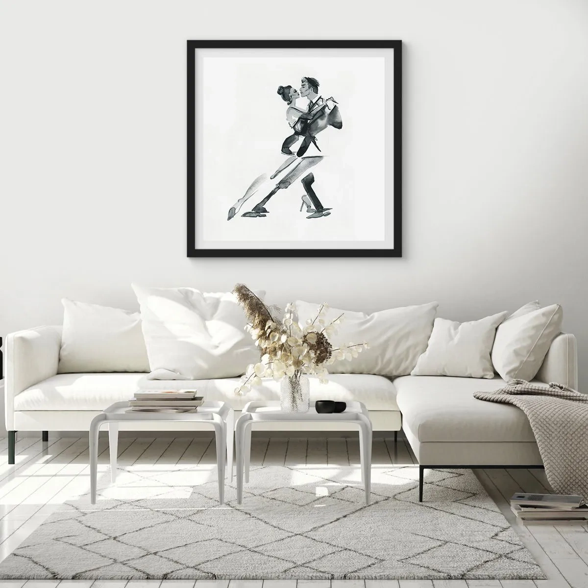 Affiche dans un cadre noir - Poster - En un battement - 40x40 cm