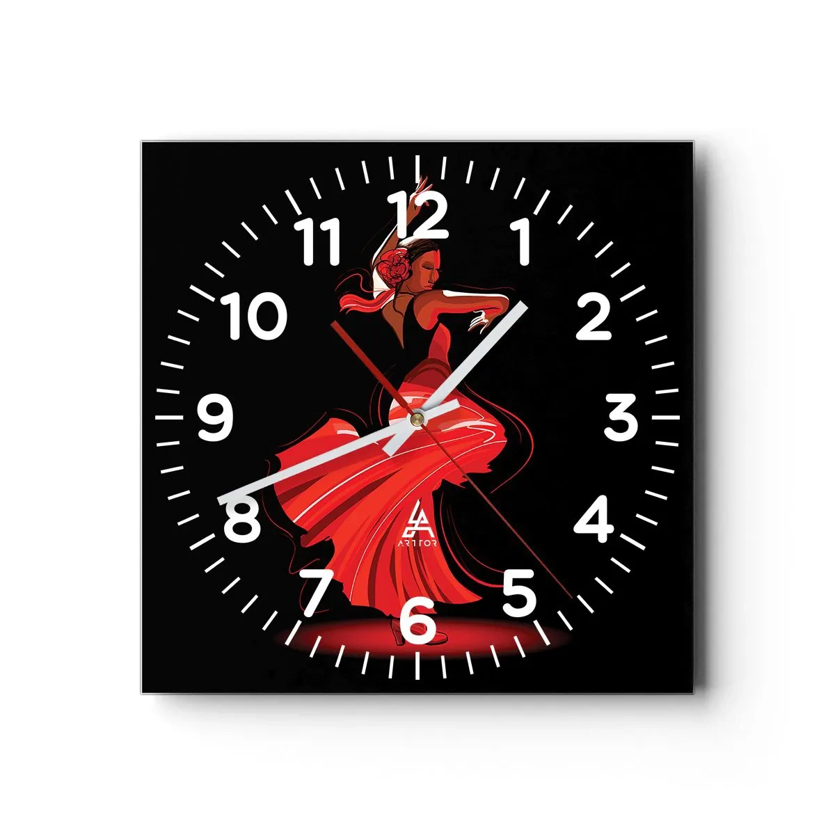 Horloge murale - Pendule murale - L'esprit fougueux du flamenco - 30x30 cm