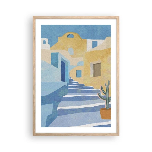 Affiche dans un chêne clair - Poster - Une journée dans une ville arabe - 50x70 cm