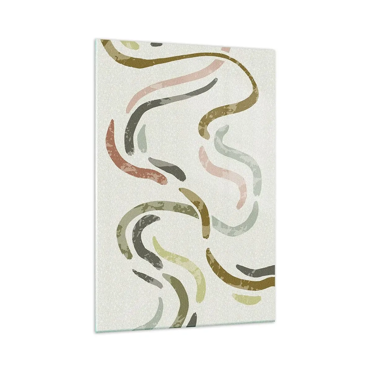 Impression sur verre - Image sur verre - Arcs abstraits aux couleurs pastel - 70x100cm - Une joyeuse danse de l'abstraction - Décoration murale moderne pour le salon et la chambre ARTTOR