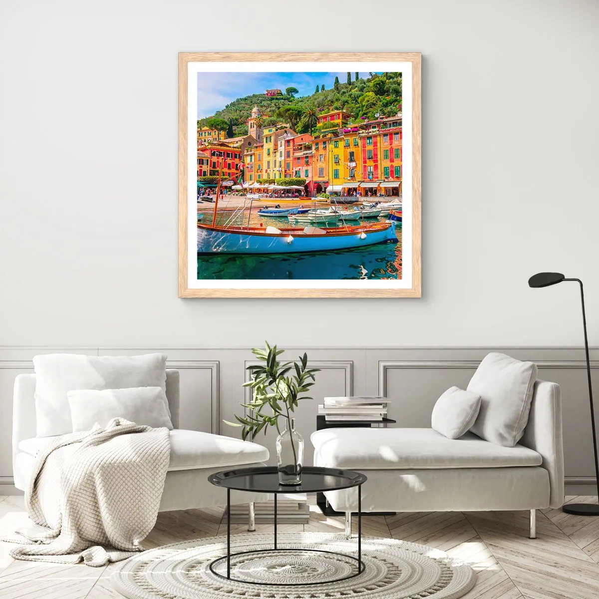 Affiche dans un chêne clair - Poster - Matinée italienne - 40x40 cm