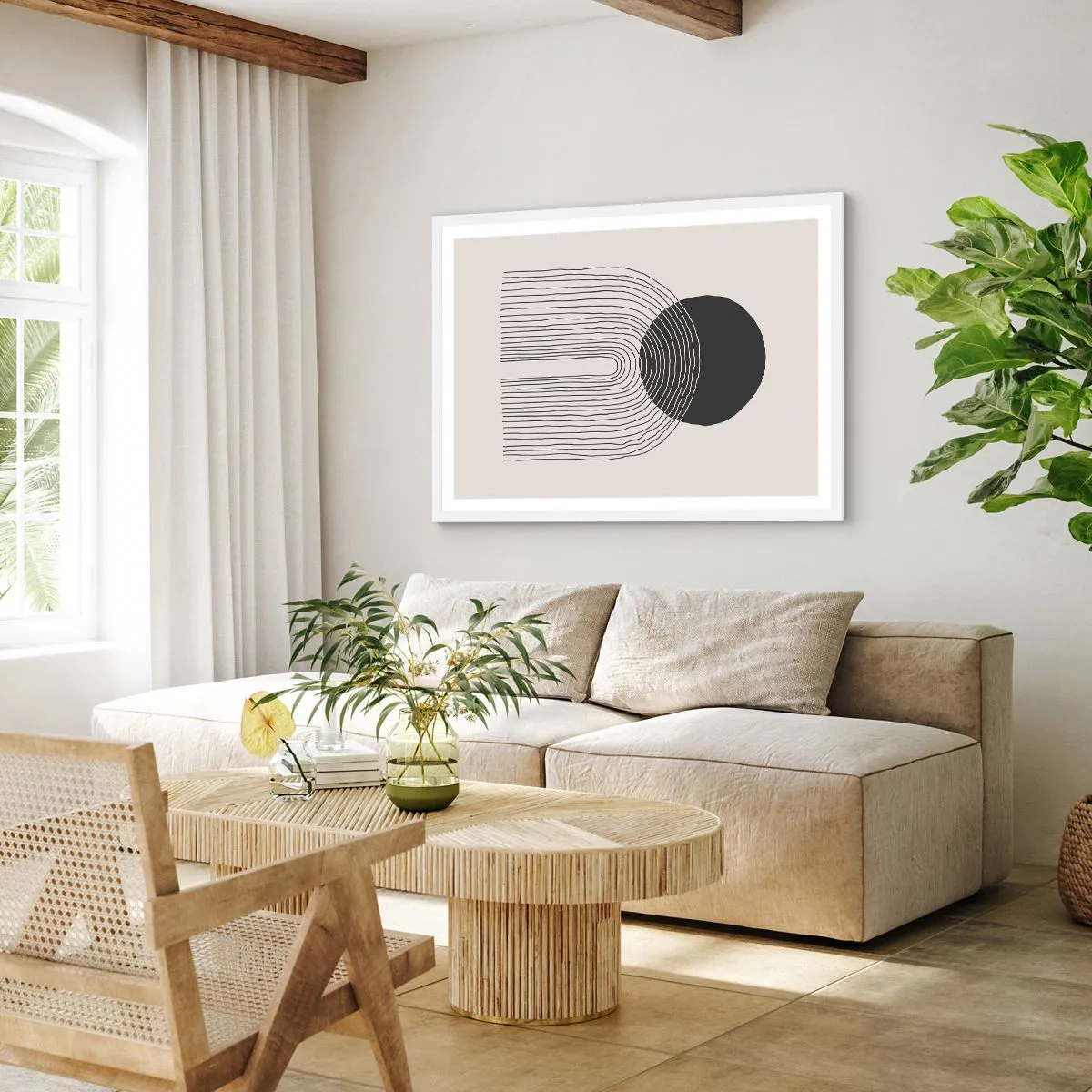 Affiche dans un cadre blanc - Poster - Tremblement et confiance - 70x50 cm