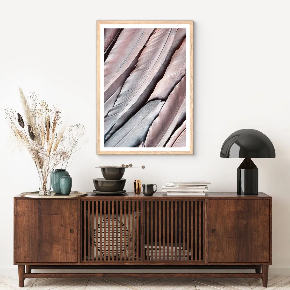 Affiche dans un chêne clair - Poster - En argent rose - 61x91 cm