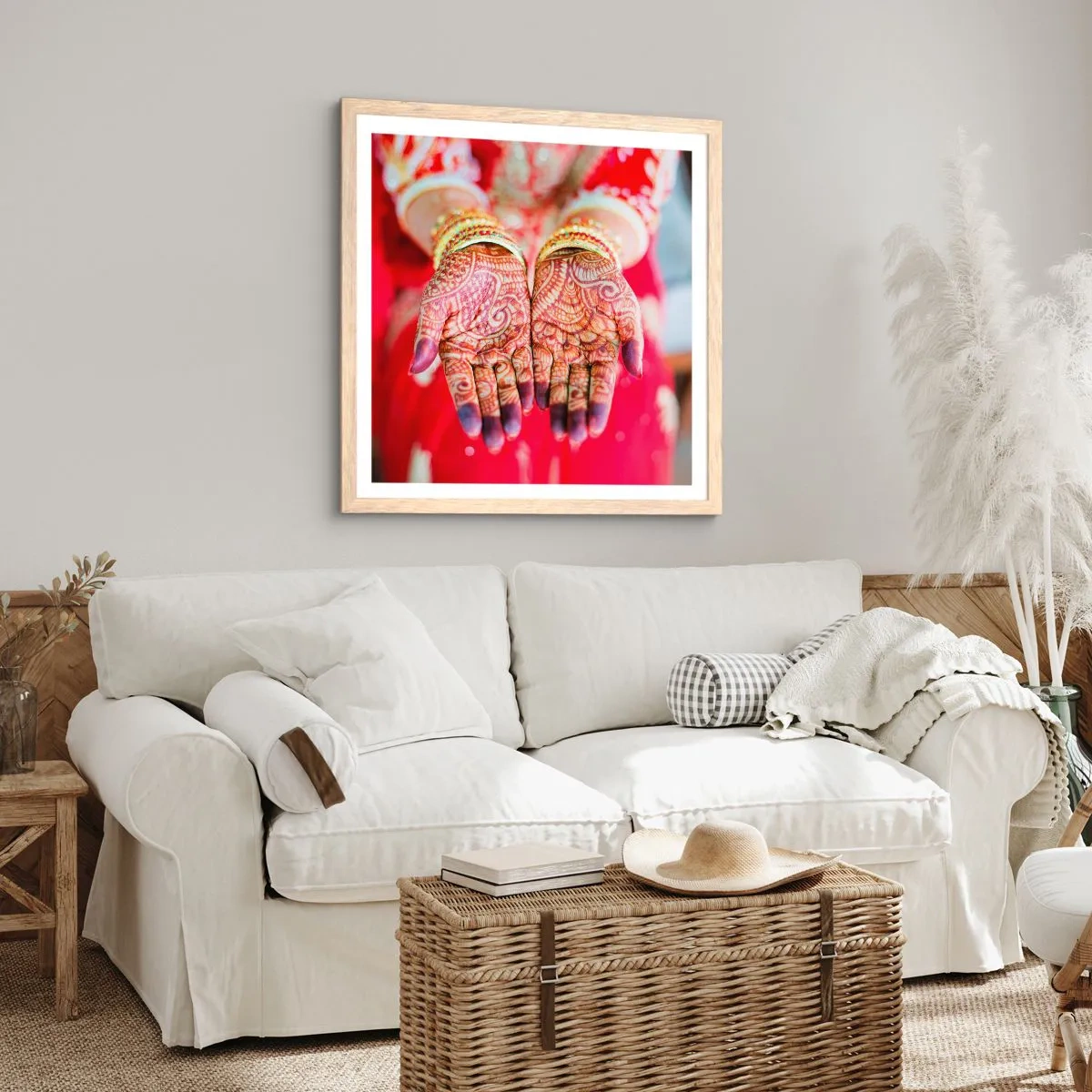 Affiche dans un chêne clair - Poster - Prêt à saisir votre chance - 40x40 cm