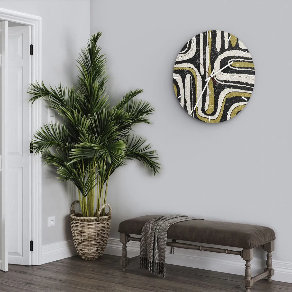 Horloge murale - Pendule murale - Composition : routes et ruelles - 40x40 cm