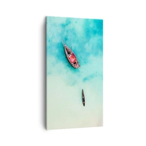 Impression sur toile - Image sur toile - Car sur les plages de Zanzibar, quand il y a un débordement d'eau... - 45x80 cm