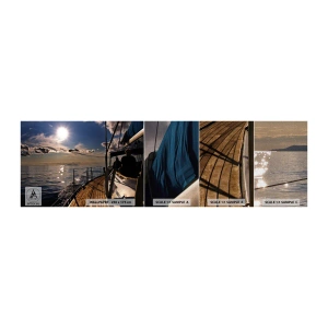 Échantillon de Papier Peint Premium Canvas - Naviguer vers le soleil - Nautique, Yacht, Mer - 100x30 cm