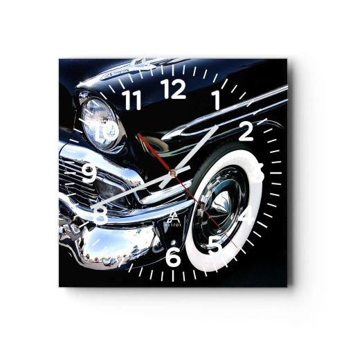 Horloge murale - Pendule murale - Classique en argent, noir et blanc - 40x40 cm
