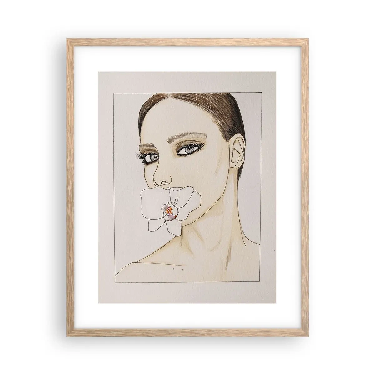 Affiche dans un chêne clair - Poster - Symbole de l'élégance et de la beauté - 40x50 cm