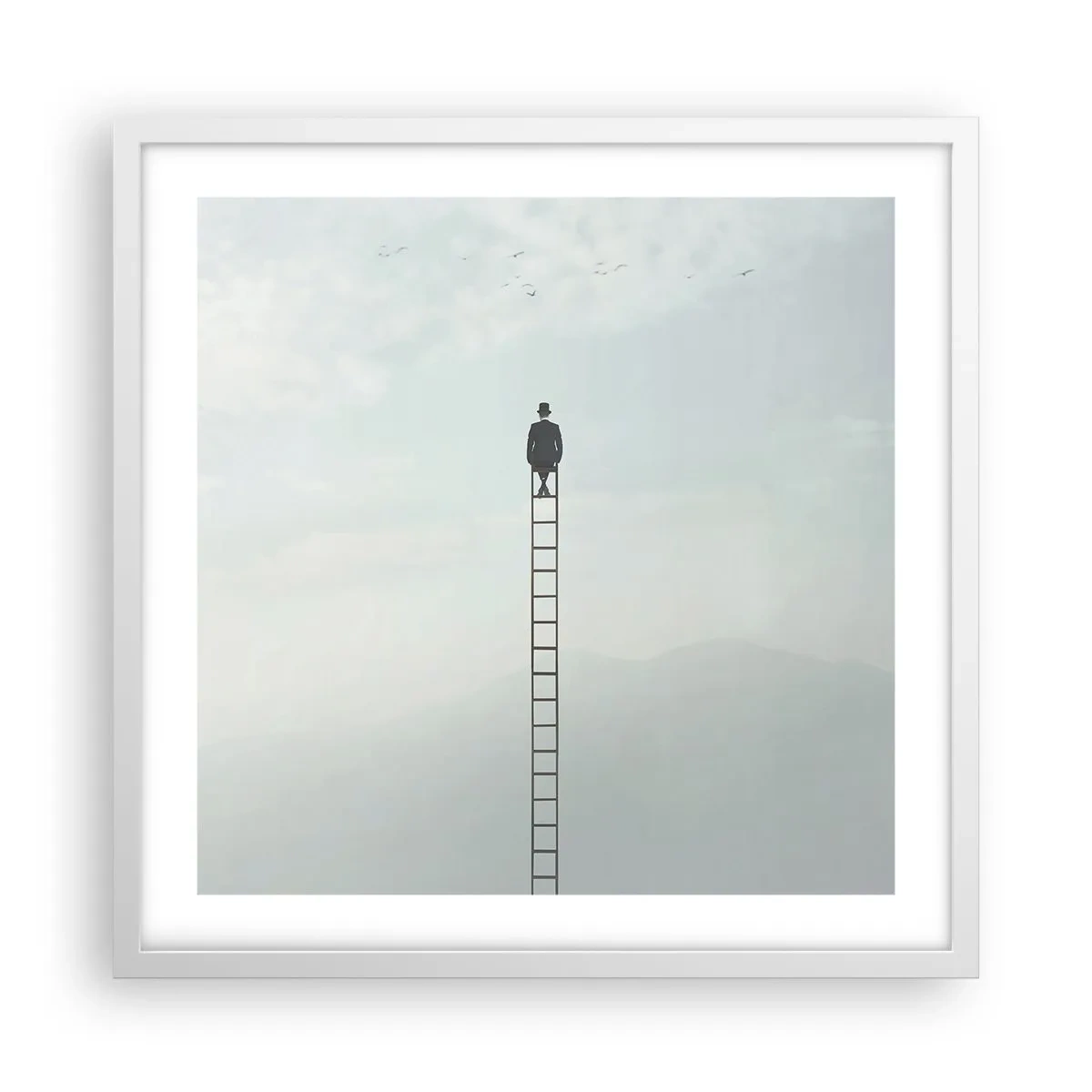 Affiche dans un cadre blanc - Poster - Se soulever au-dessus - 50x50 cm