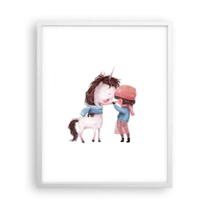 Affiche dans un cadre blanc - Poster - Histoire d'hiver - 40x50 cm