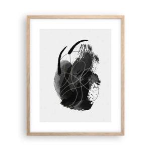 Affiche dans un chêne clair - Poster - Fait de noir - 40x50 cm