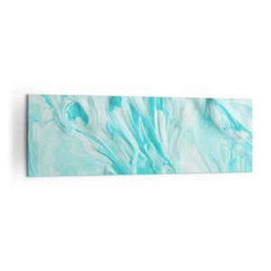 Impression sur toile - Image sur toile - Un motif abstrait dans des tons pastel de bleu et de blanc. - 160x50cm - Ensemble pour toujours - Décoration murale moderne pour le salon et la chambre ARTTOR