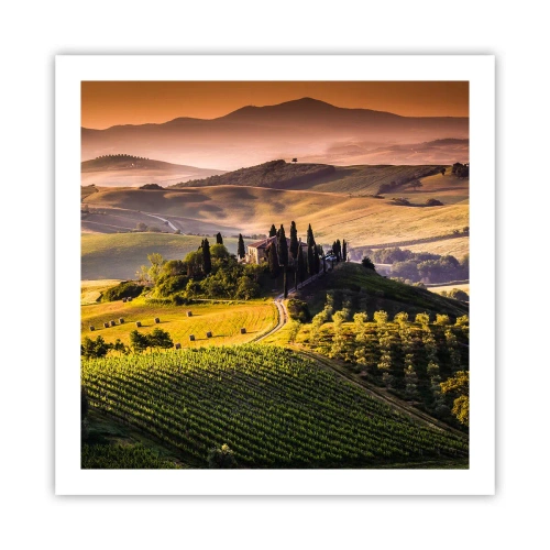 Affiche - Poster - Arcadie - le paysage toscan - 60x60 cm