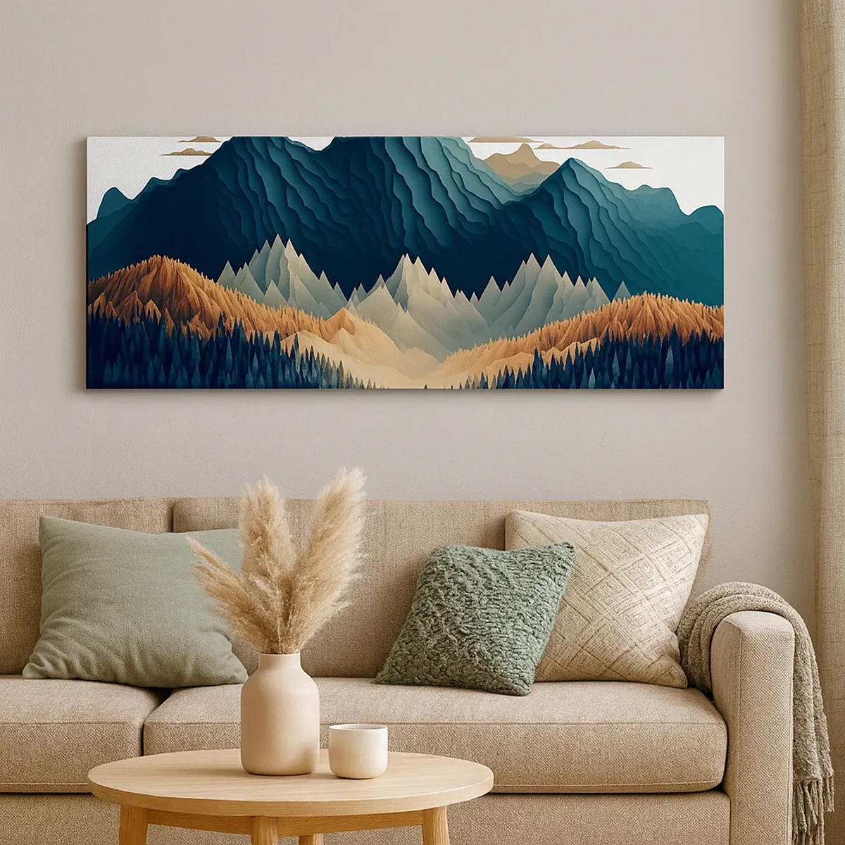 Impression sur toile - Image sur toile - Paysage de montagne parfait - 30x30 cm
