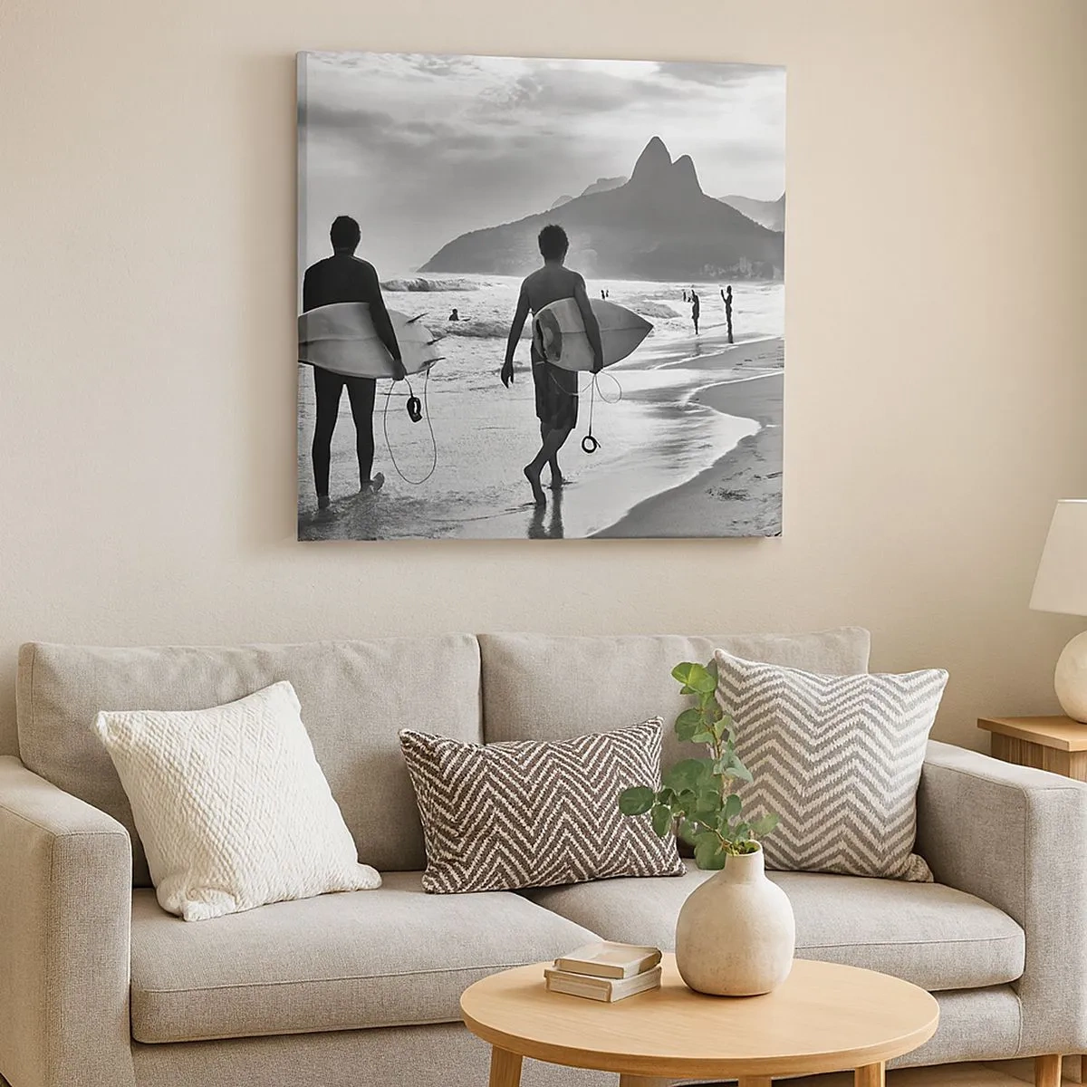 Impression sur toile - Image sur toile - Samba sur une vague - 30x30 cm