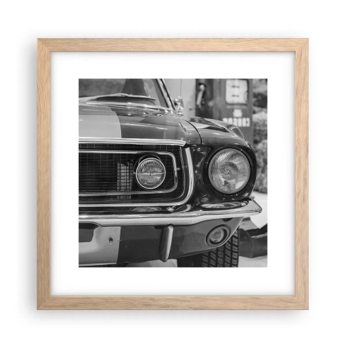 Affiche dans un chêne clair - Poster - Conduire dur - 30x30 cm