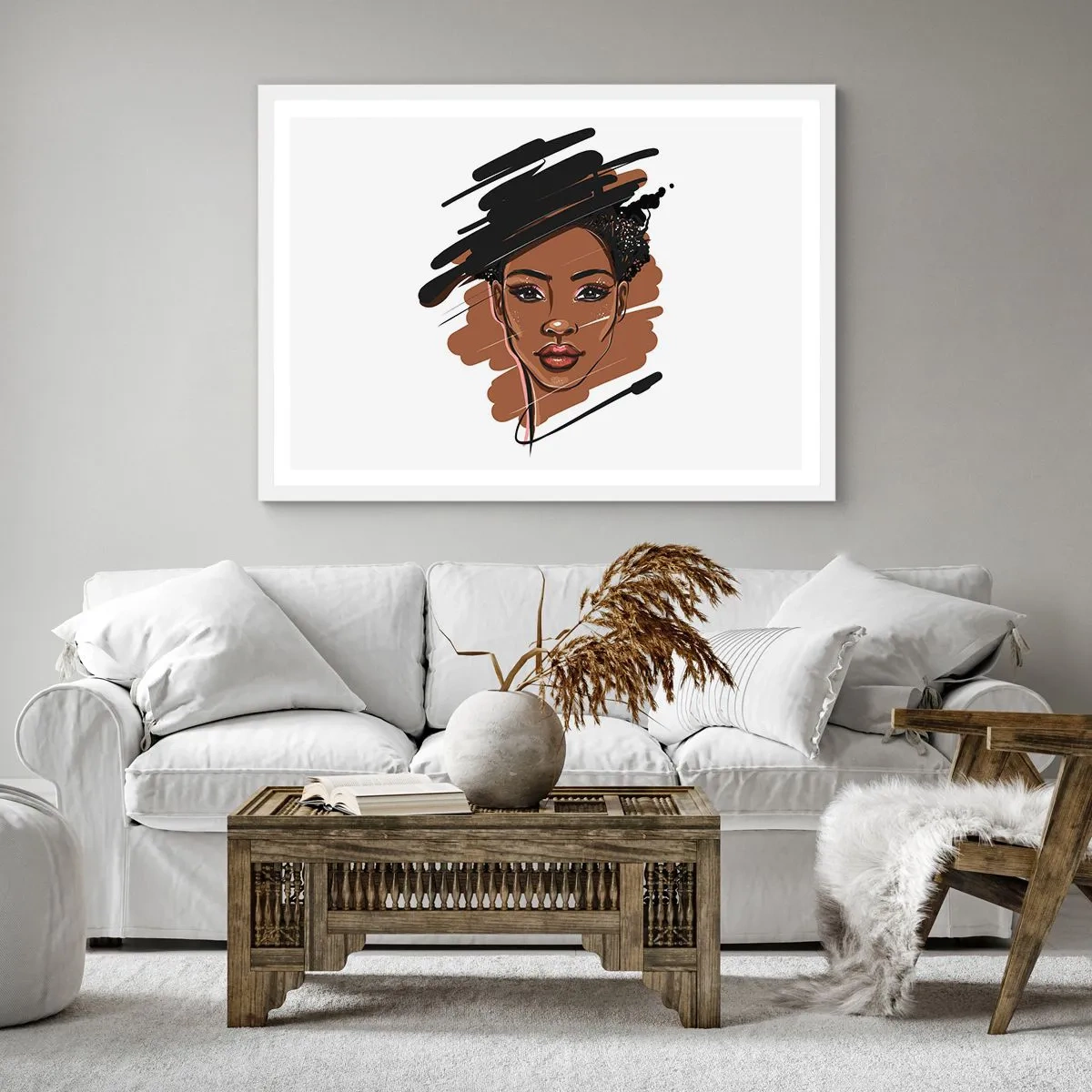 Affiche dans un cadre blanc - Poster - Doux comme le chocolat - 50x50 cm